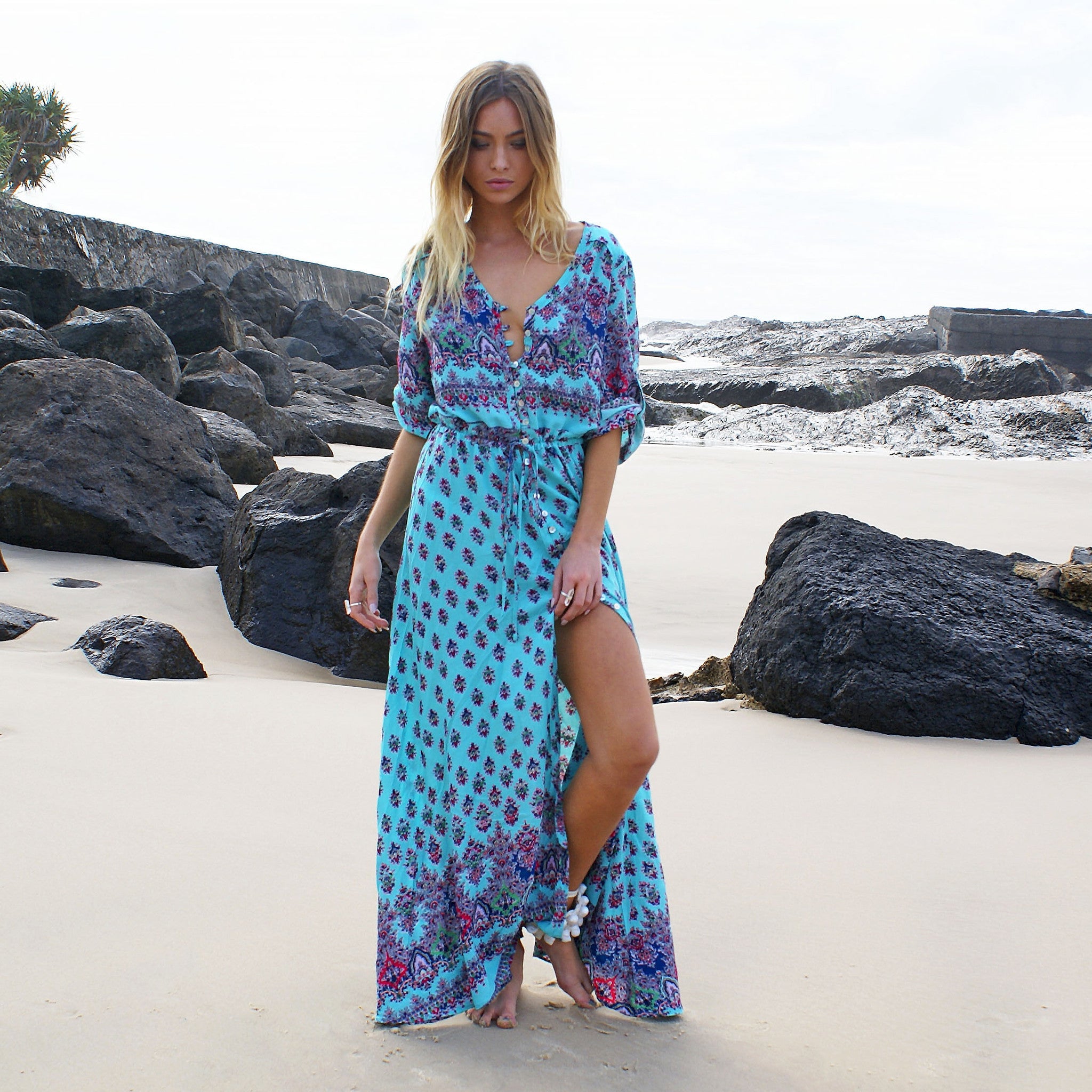 Oracle Maxi Dress | Turquoise – LÉ SALTY LABEL