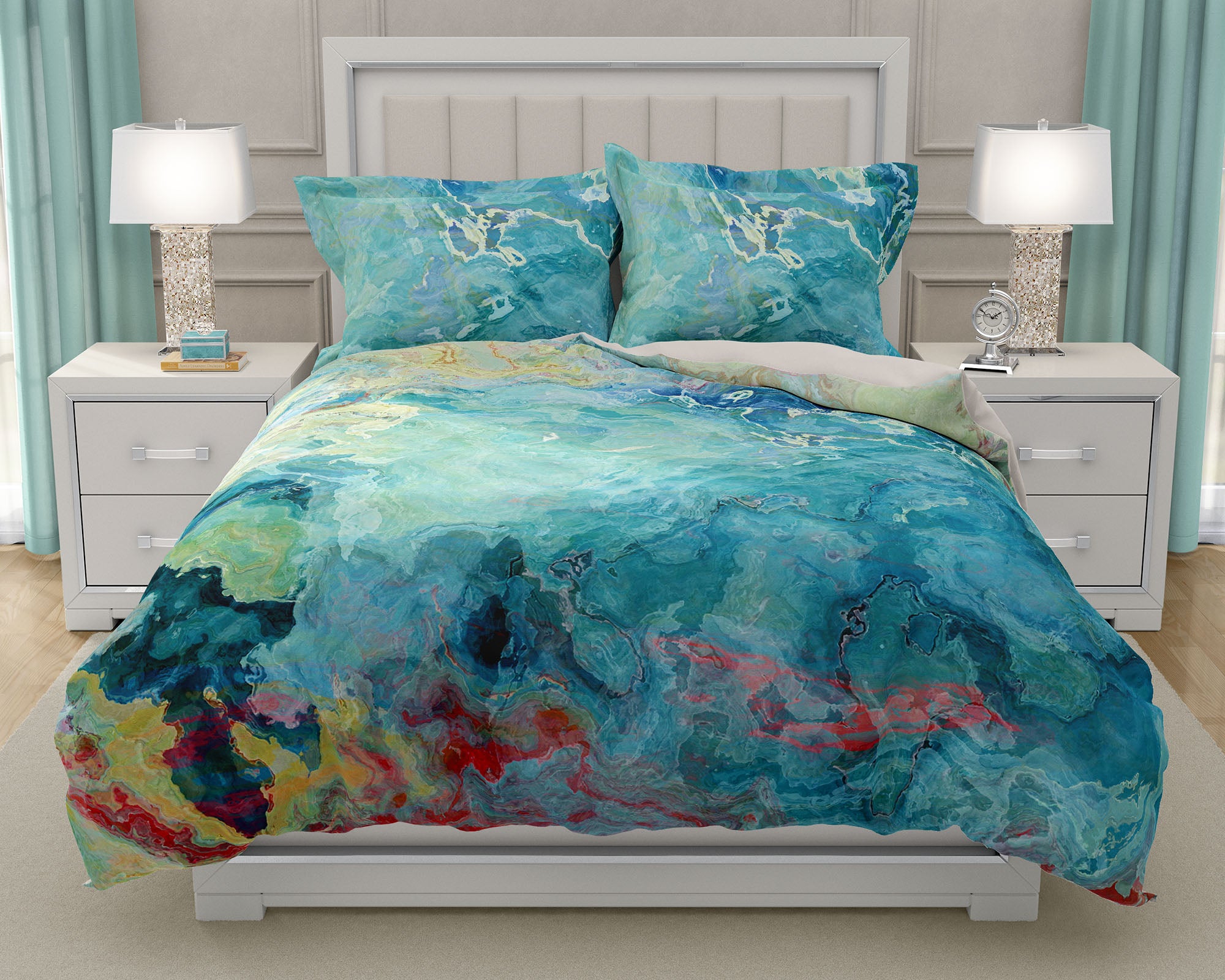 King Or Queen Duvet Cover Cool Cucumber