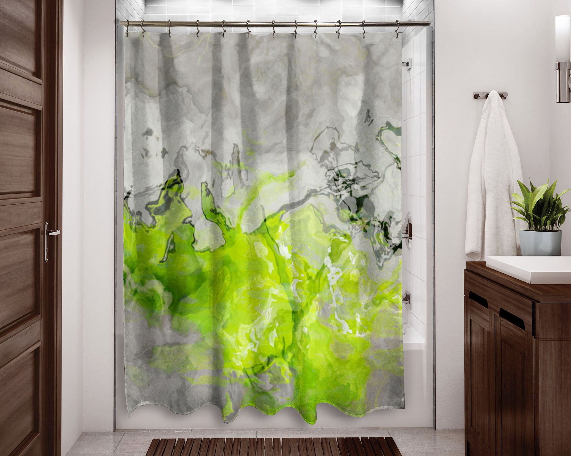 lime green shower curtain hooks