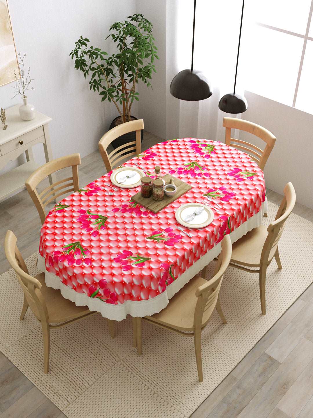 6 Seater Oval Dining Table Cover 60x90 Inches Material PVC