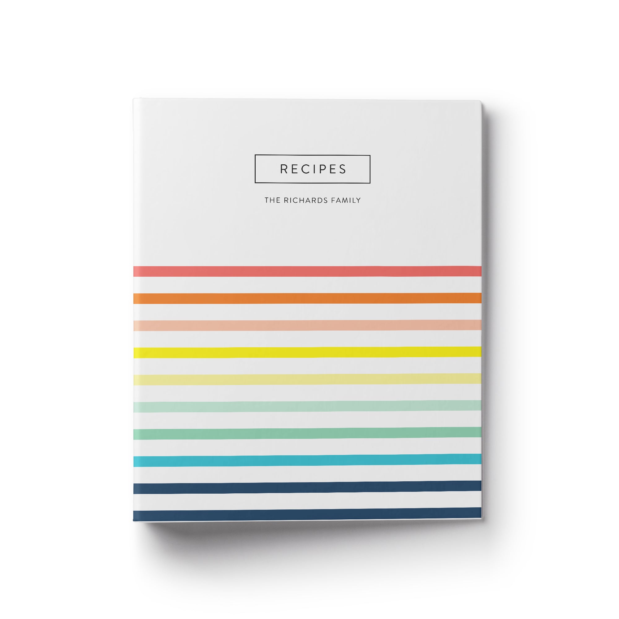 Rainbow Stripe Recipe Binder