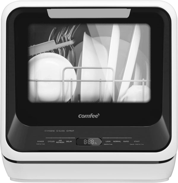 COMFEE' Portable Dishwasher Countertop, Mini Dishwasher with 5L