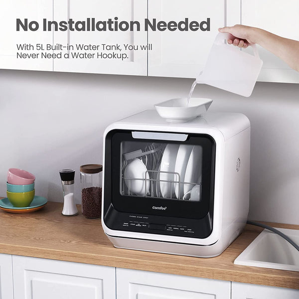 Portable Countertop Dishwasher, 5 Washing Programs, Built-in 5-Liter W –  DOUBLE GLOBAL INC