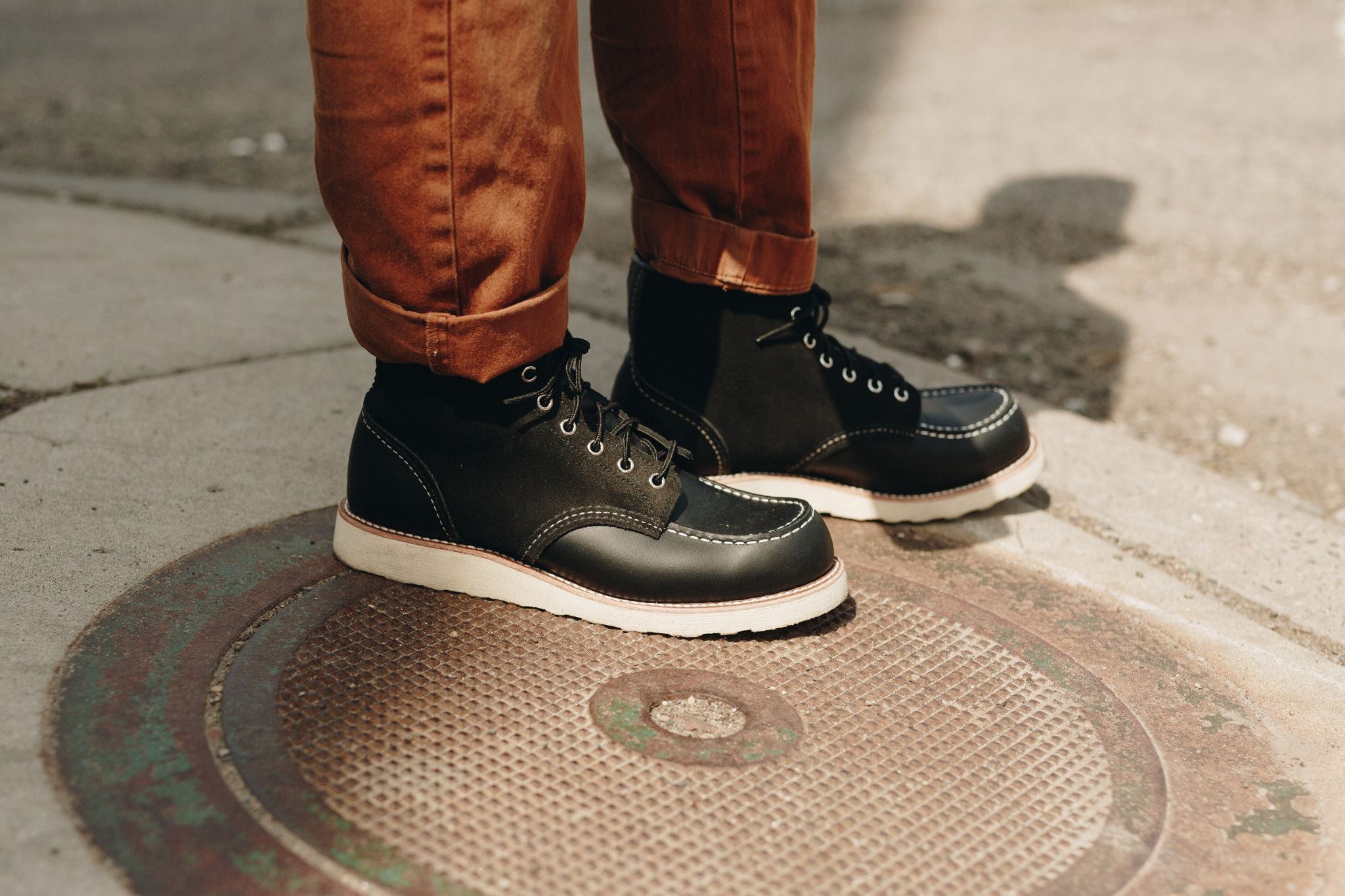 red wing boots moc toe black