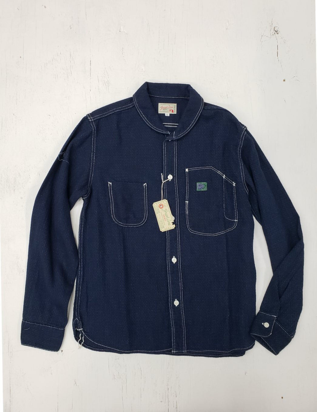 Pure Blue Japan Indigo Check Flannel Western Shirt - Mildblend