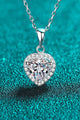 1 Carat Moissanite Heart Pendant Chain Necklace - Ecart