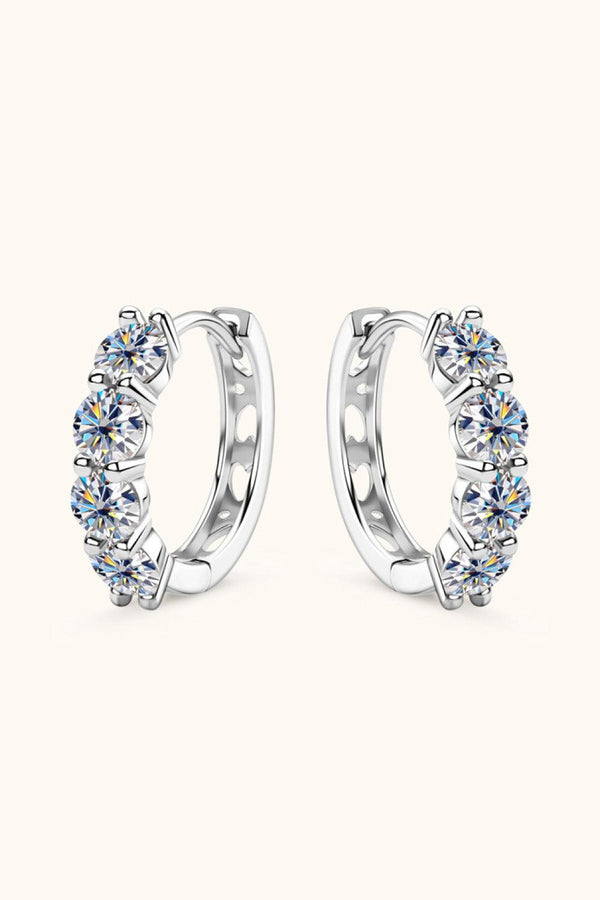 2.4 Carat Moissanite Huggie Earrings - Ecart