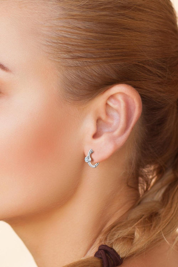 18k Gold-Plated Inlaid Moissanite Huggie Earrings - Ecart