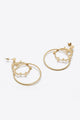 18K Gold-Plated Double Hoop Drop Earrings - Ecart