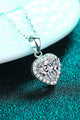 1 Carat Moissanite Heart Pendant Chain Necklace - Ecart