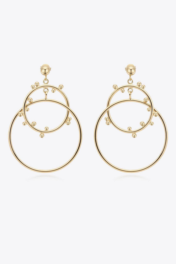 18K Gold-Plated Double Hoop Drop Earrings - Ecart
