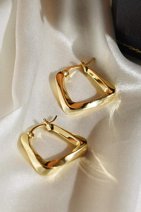 18K Gold Plated Irregular Geometric Earrings - Ecart