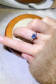 1 Carat Moissanite Heart-Shaped Platinum-Plated Ring in Blue - Ecart