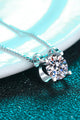 1 Carat Moissanite 925 Sterling Silver Chain Necklace - Ecart