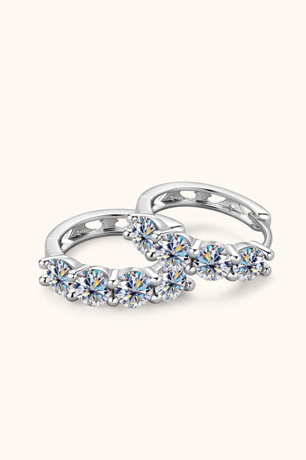 2.4 Carat Moissanite Huggie Earrings - Ecart