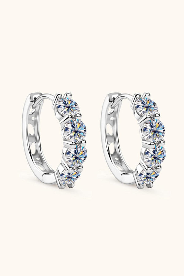 2.4 Carat Moissanite Huggie Earrings - Ecart