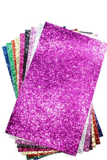 Black Fine Glitter High Gloss Jelly Canvas Crafting Sheets