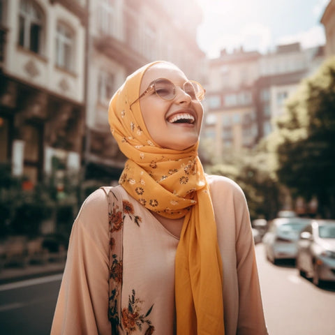 Hijabi girl enjoying sun