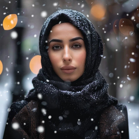 hijabi girl in street