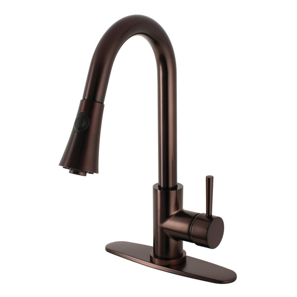 Single Handle Pull Down Kitchen Faucet In Matte Black