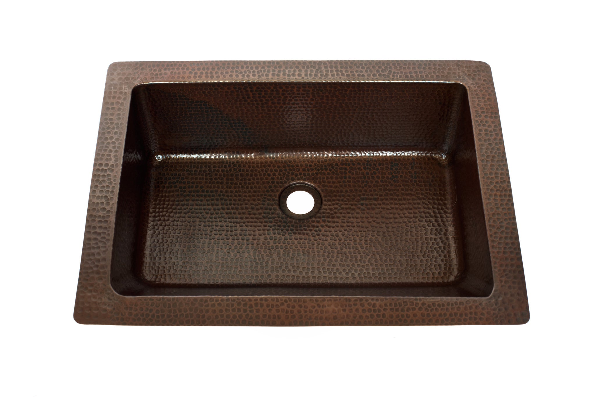 Rectangular Under Mount Bathroom Copper Sink with angled wall