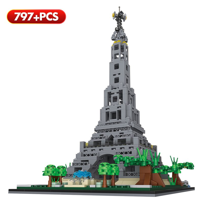 797PCS City Mini Famous Tower Ancient Architecture Model Building Blocks Assembly Bricks Educational Toys for Children Gift