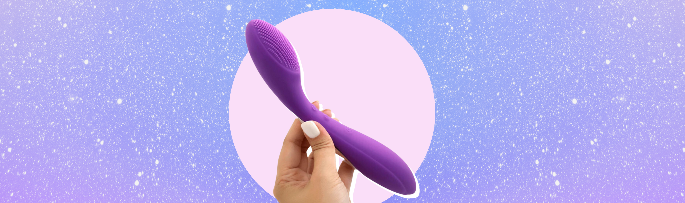 Image of hand holding lilac G-Spot vibrator