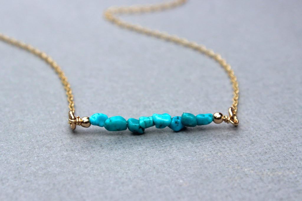 Turquoise Bar Necklace – Designed By Lei