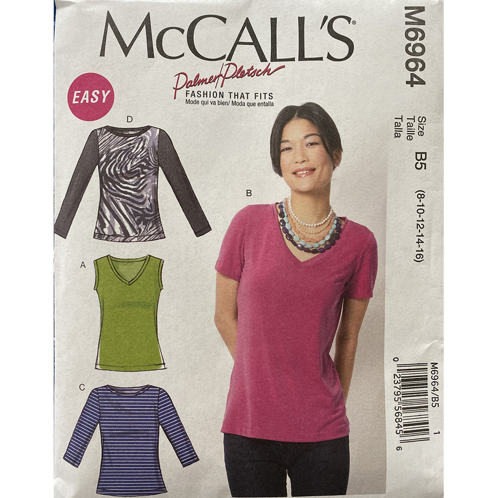 Butterick Misses' T, 3/4 Sleeve Shirt, and Tank Top, Code B6848 Sewing  Pattern Kit, Sizes 16-18-20-22-24, Multicolor : : Home