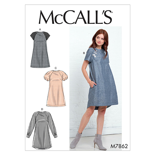 McCall's R11020 LEARN TO SEW Raglan-Sleeve Tunic, Dress, Leggings