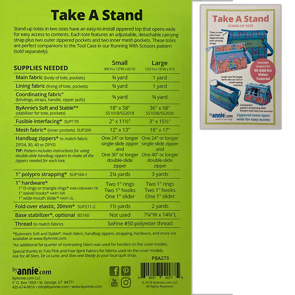 Take a Stand Tool Case Pattern By Annie - PBA-273 – Cary Quilting