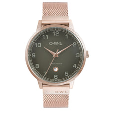 Mens rose gold mesh watch his