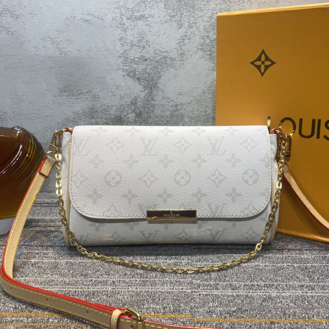 Louis Vuitton LV Women Leather Chain Handbag  Crossbody Shoulder Bag Satchel