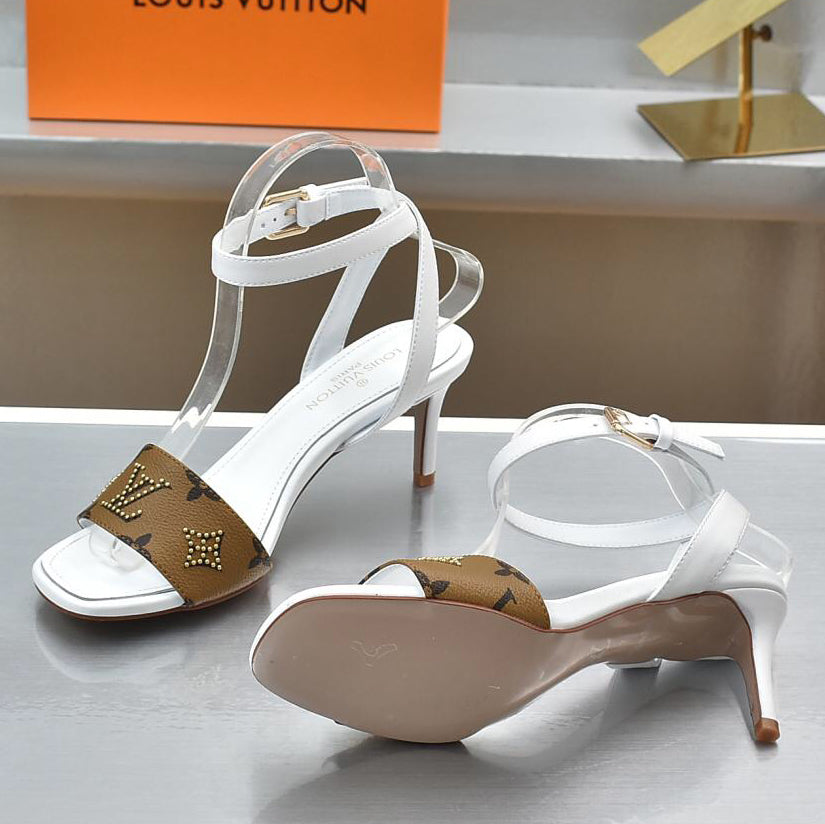 Louis Vuitton LV New Hot Sales Women's Popular Leather High-Heeled Shoes Sandals Slipper Shoes