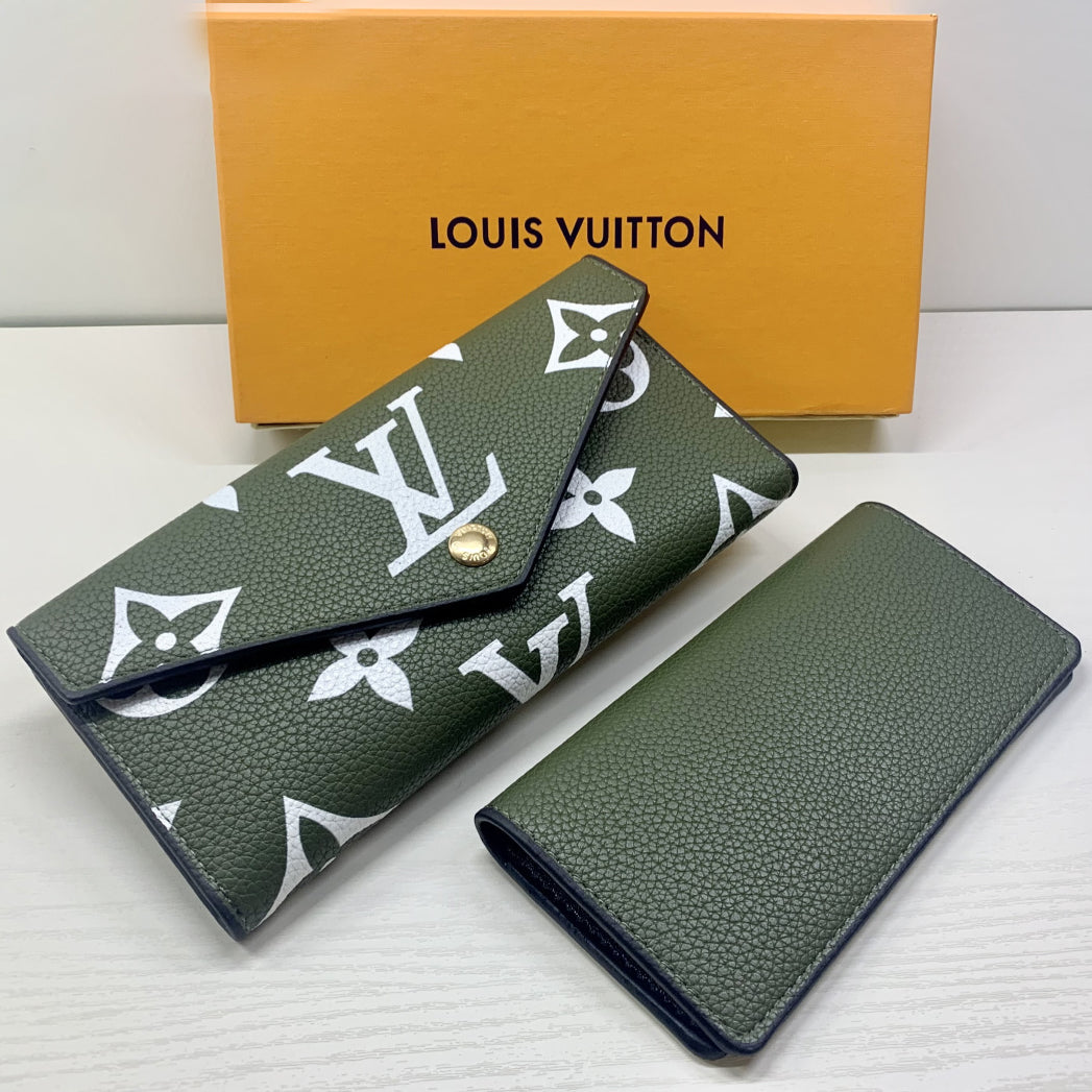Louis Vuitton LV Women Leather Multicolor Buckle Wallet Purse