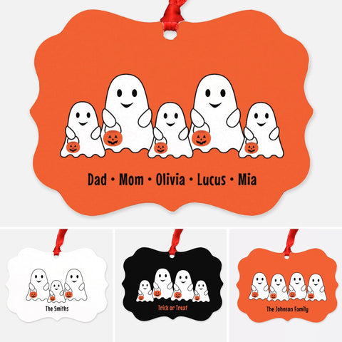 Personalized Ghost Family Halloween Ornament