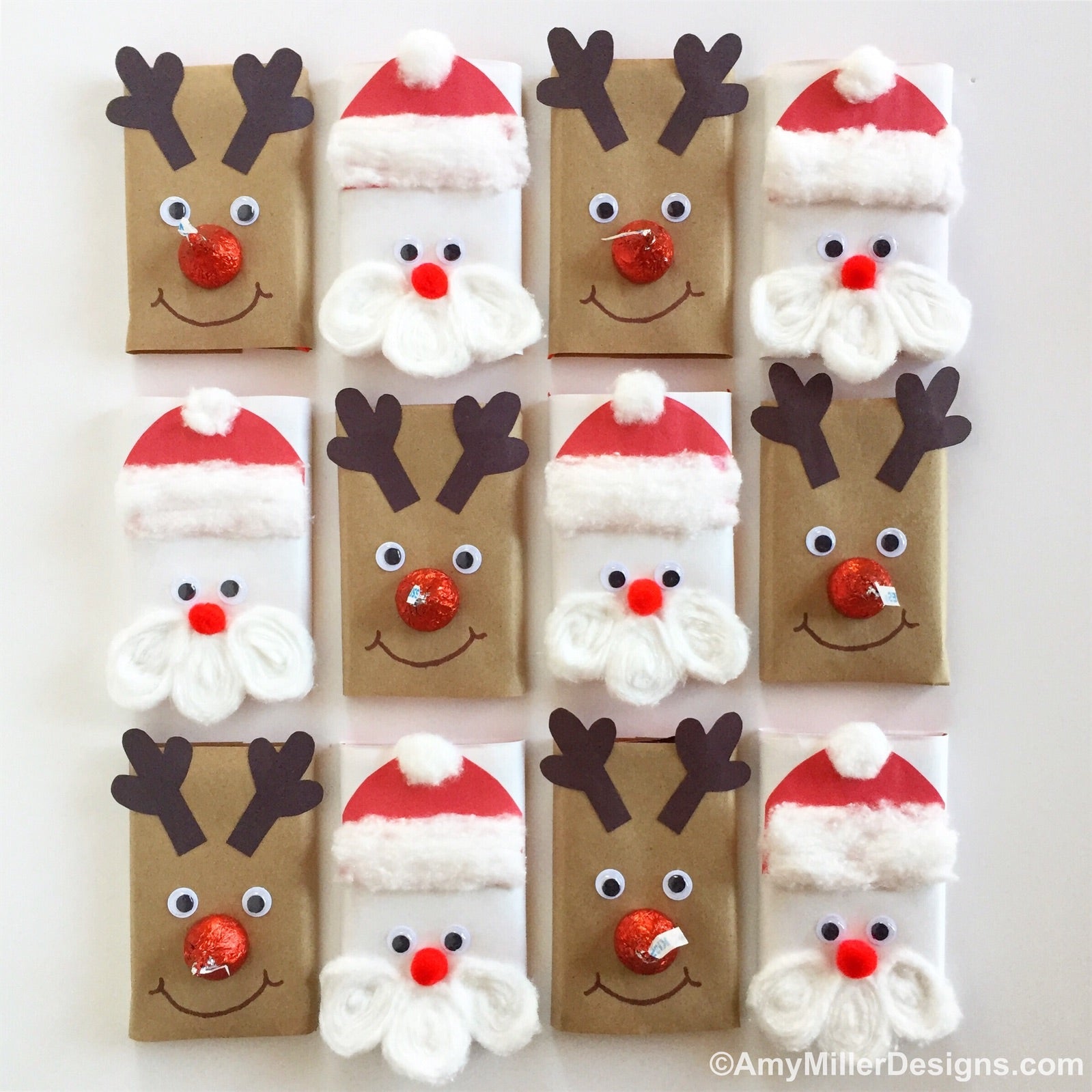 Santa and Reindeer Candy Bar Wrappers