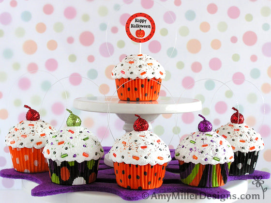 Halloween Cupcake Ornaments by Amy Miller Designs