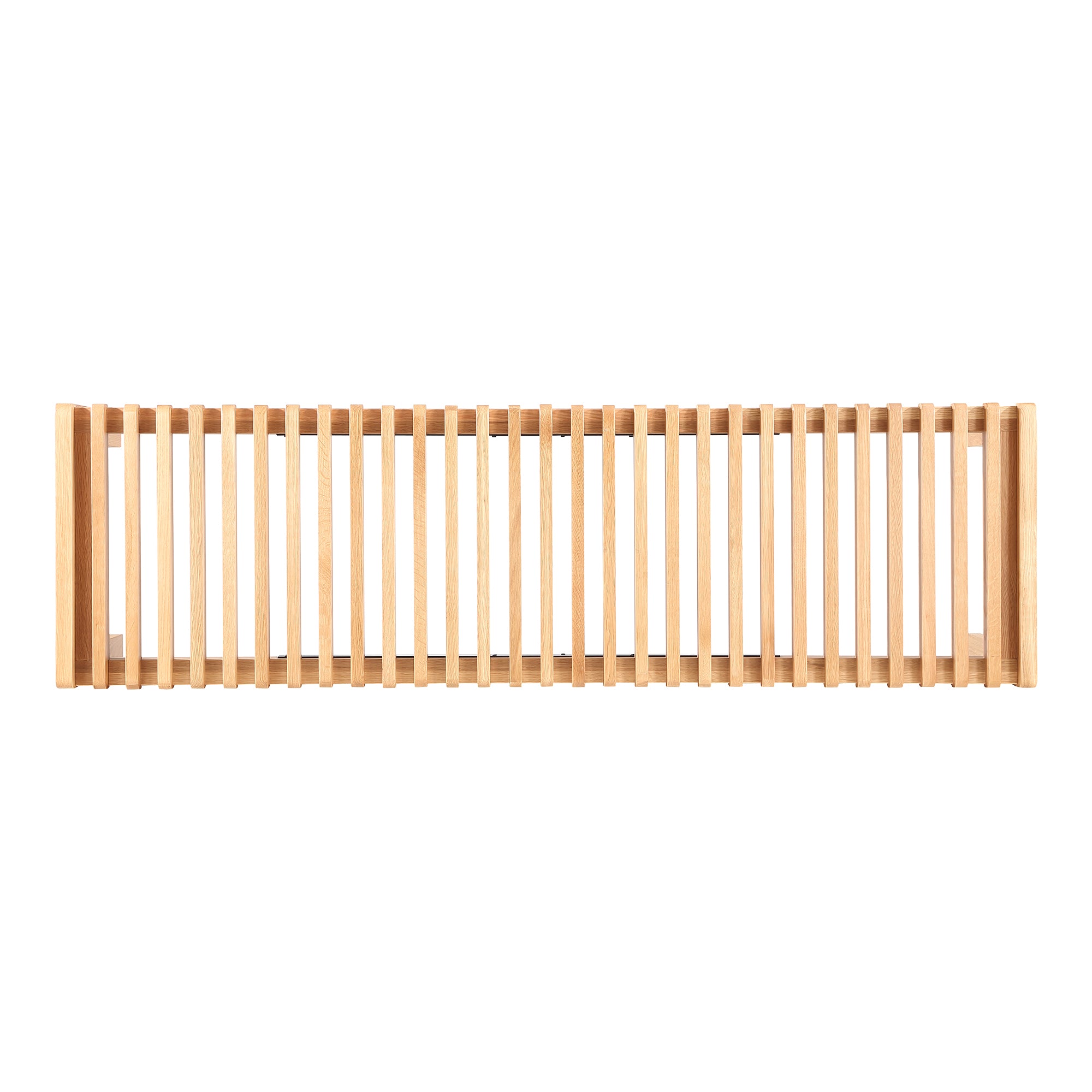 Solid Wood Bench with Modern Slat Detailing