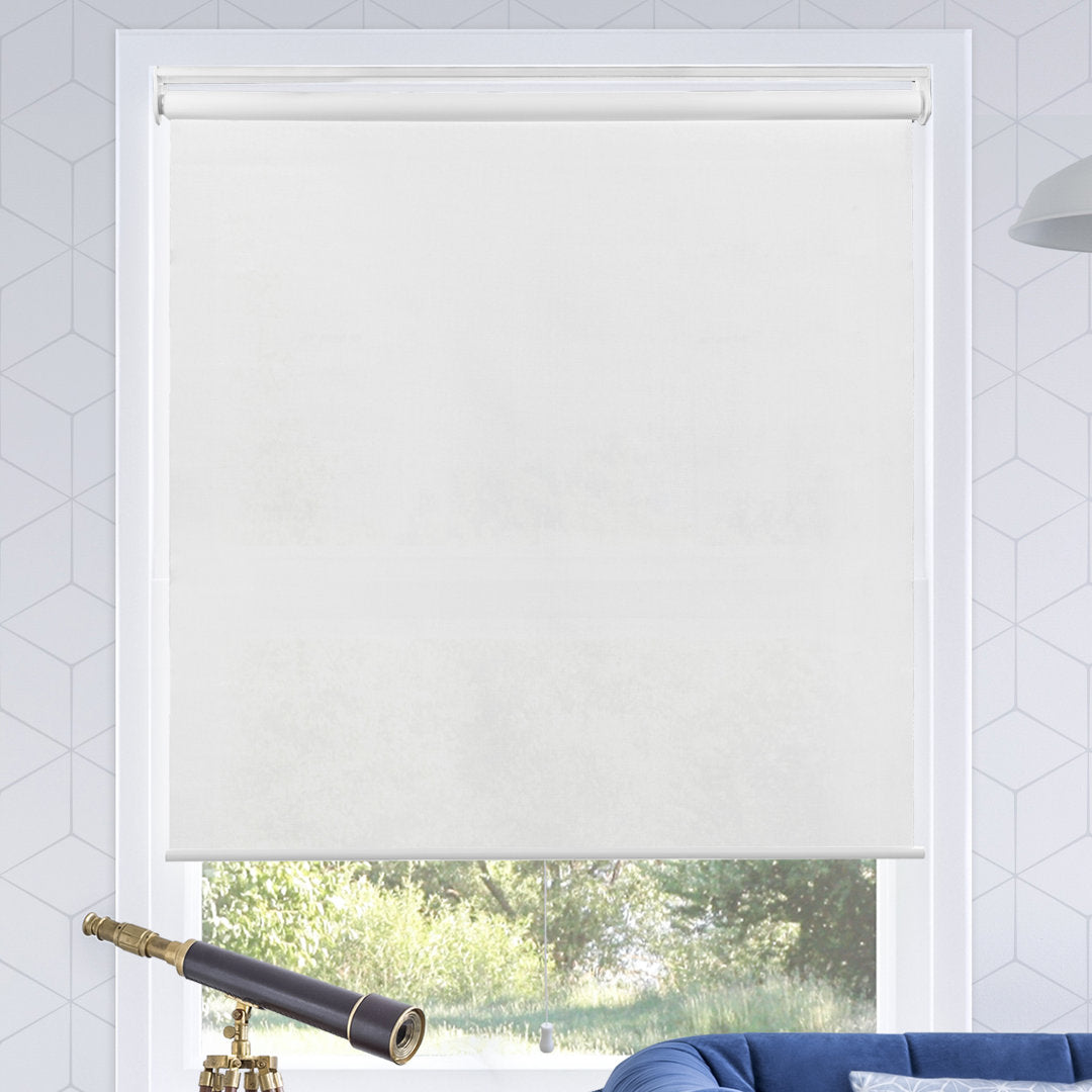 Symple Stuff Shaunna Cordless Room Darkening Roll-up Shade in Urban White - 68"W x 72"L Blind
