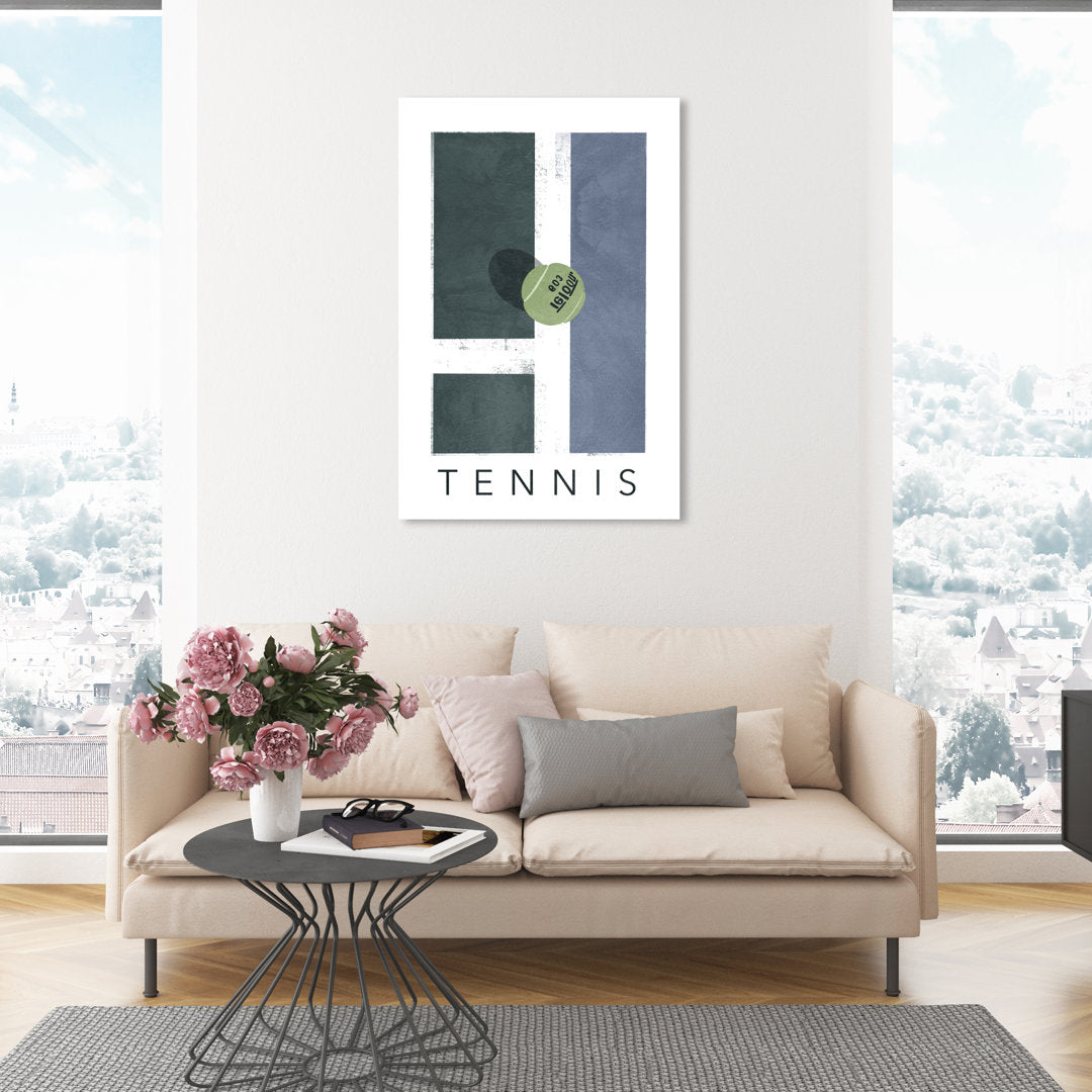 Oliver Gal Prints: 45" H x 30" W Green Tennis Graphic Art on Wrapped Canvas