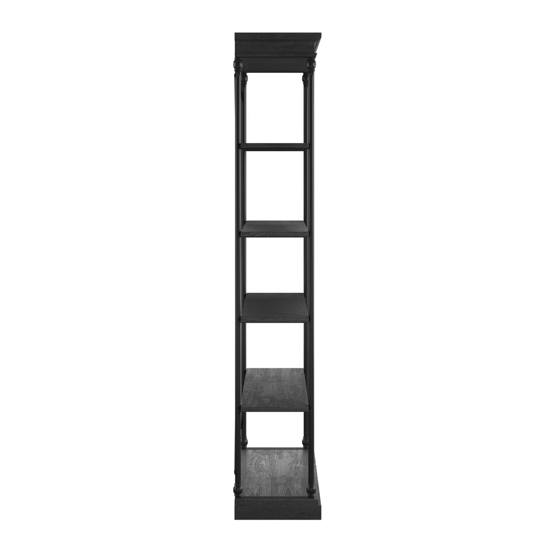 Kyler 84.25" H x 33" W Etagere Bookcase Greyleigh™ Color: Black - Image 11