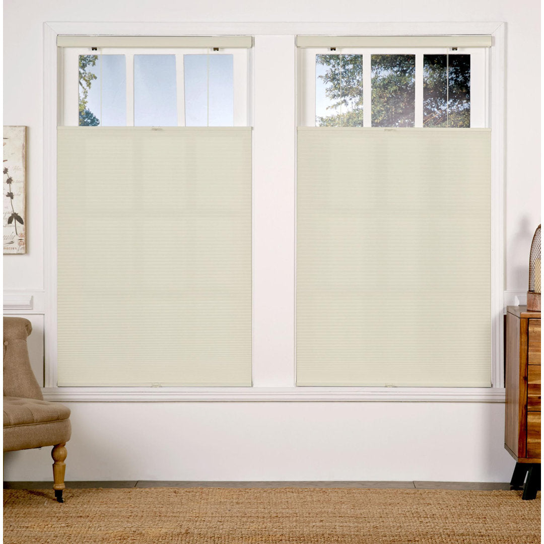1-Inch Cordless Cellular Shade in Semi-Sheer Light Filtering Style with Top Down Bottom Up Feature - 30"W x 64"L, Alabaster Finish by Symple Stuff