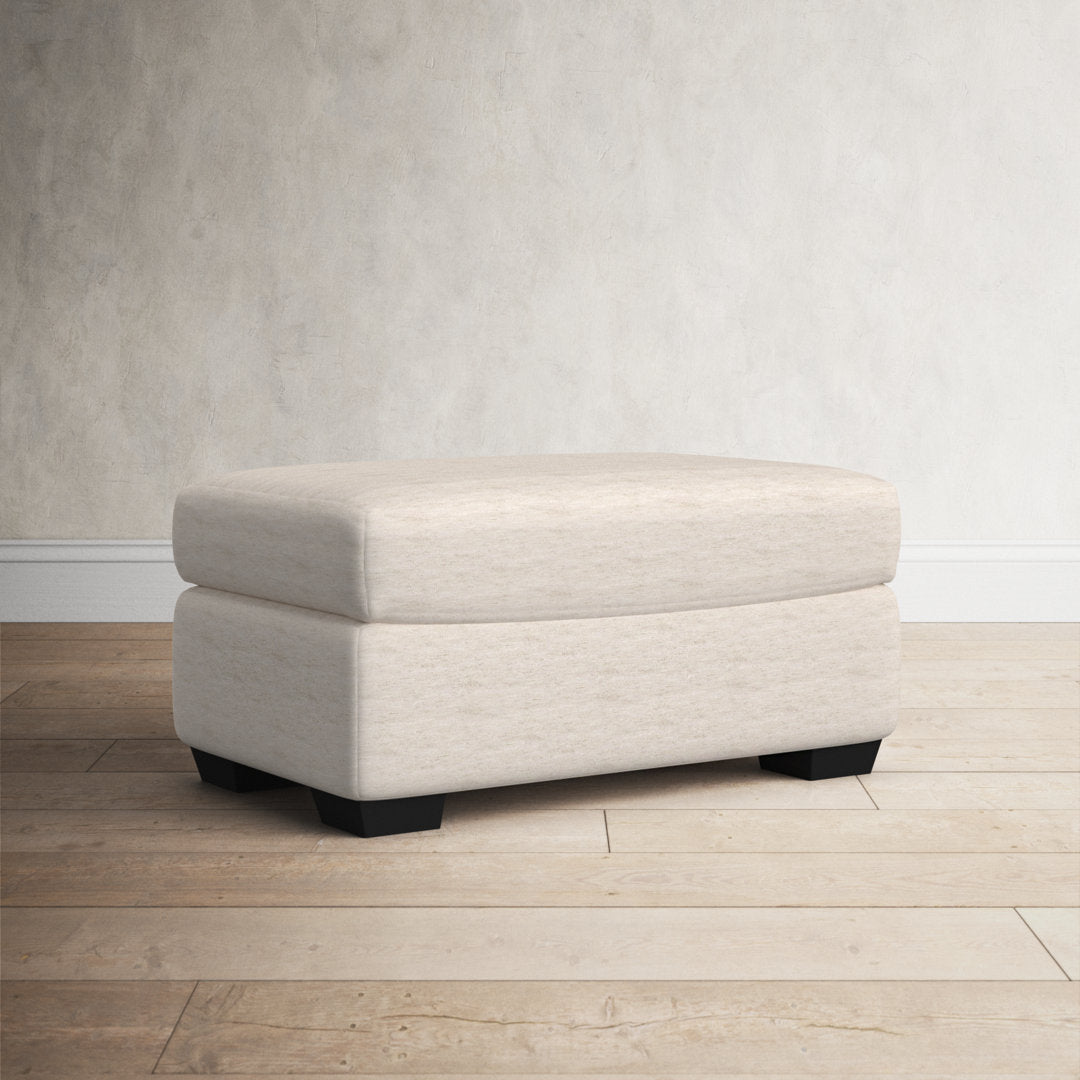 Cranbrook Upholstered Ottoman Birch Lane™ Fabric: Nomad Snow Crypton® Chenille - Image 4