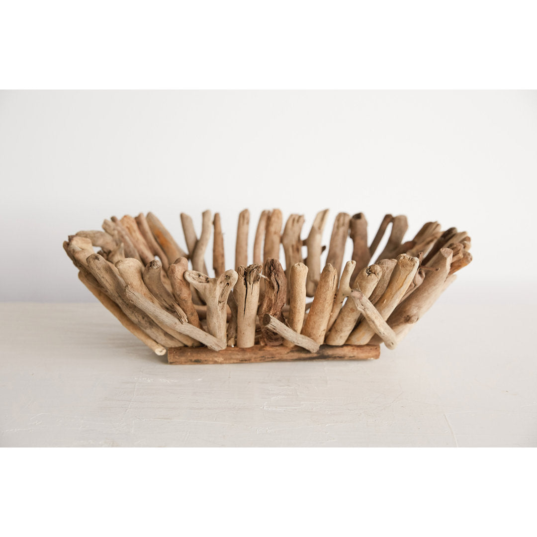 Brown Decorative Oval Bowl Inspired by Bucareli Driftwood from Beachcrest Home™