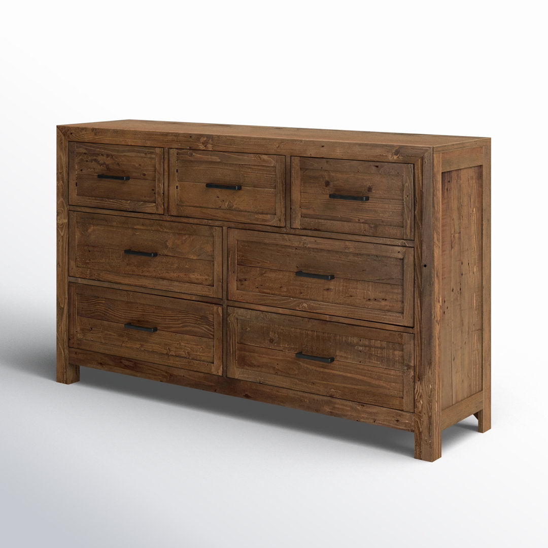 Craigsville 7 Drawer 63" W Solid Wood Dresser Three Posts™