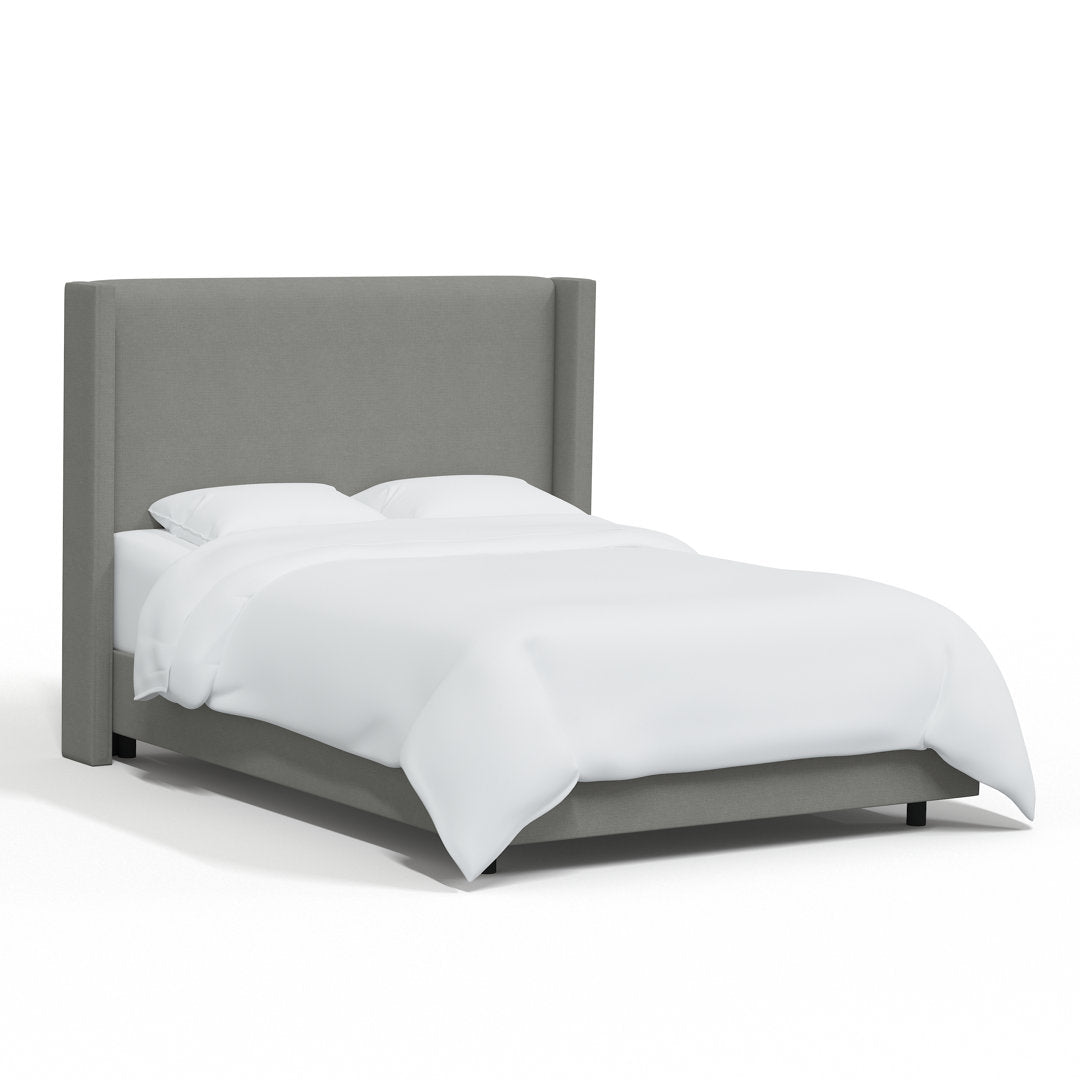 Joss & Main Hanson Standard Bed Upholstered in Classic Grey Linen - Full/Double Size