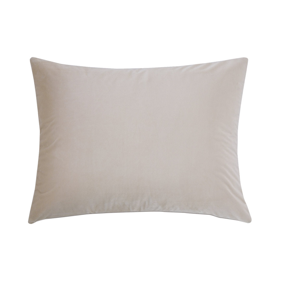 Ivory Standard-Sized Nova by De Medici Quilted Velvet Sham with Eastern Accents