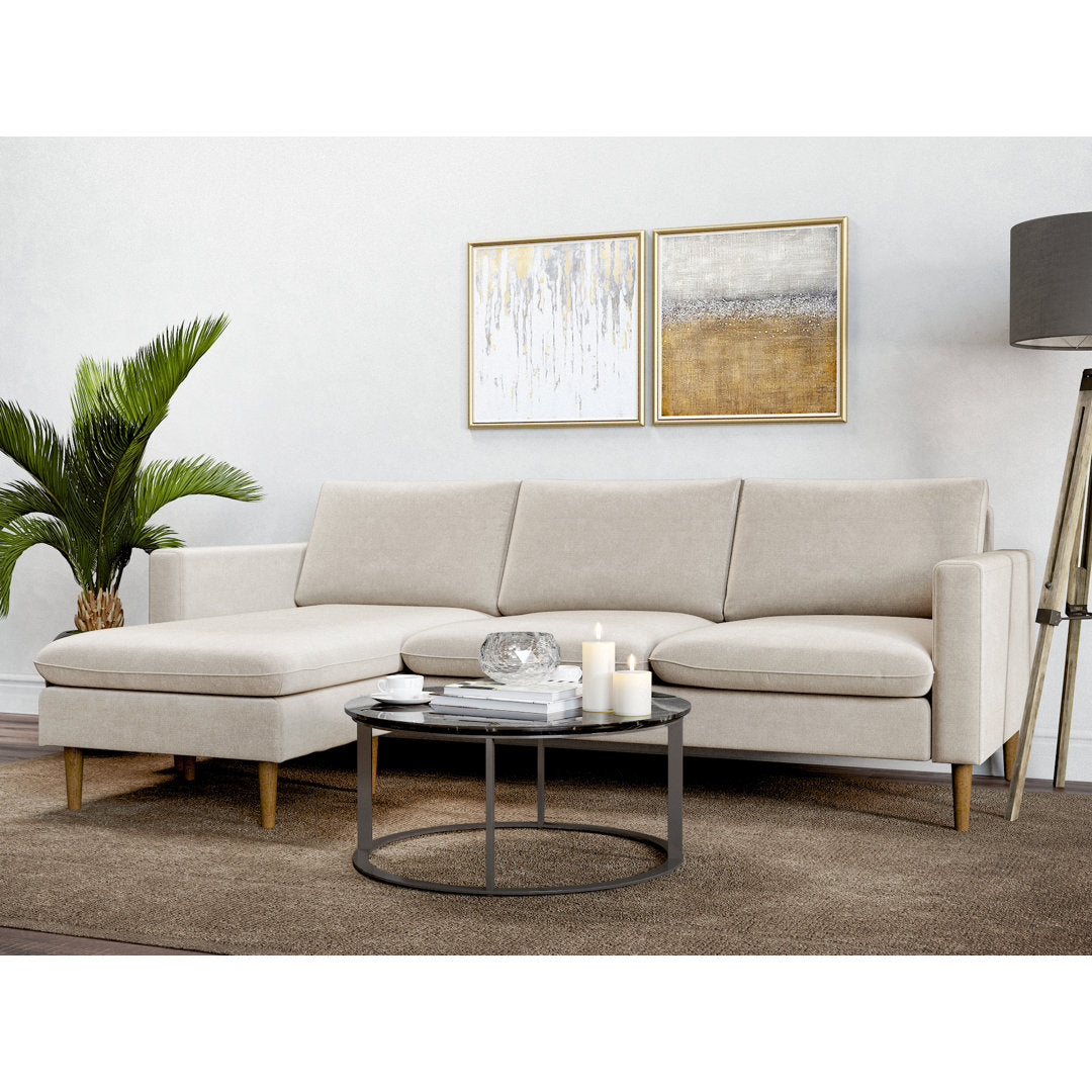 Jeni 87" Wide Reversible Sofa and Chaise AllModern Body Fabric: Oatmeal