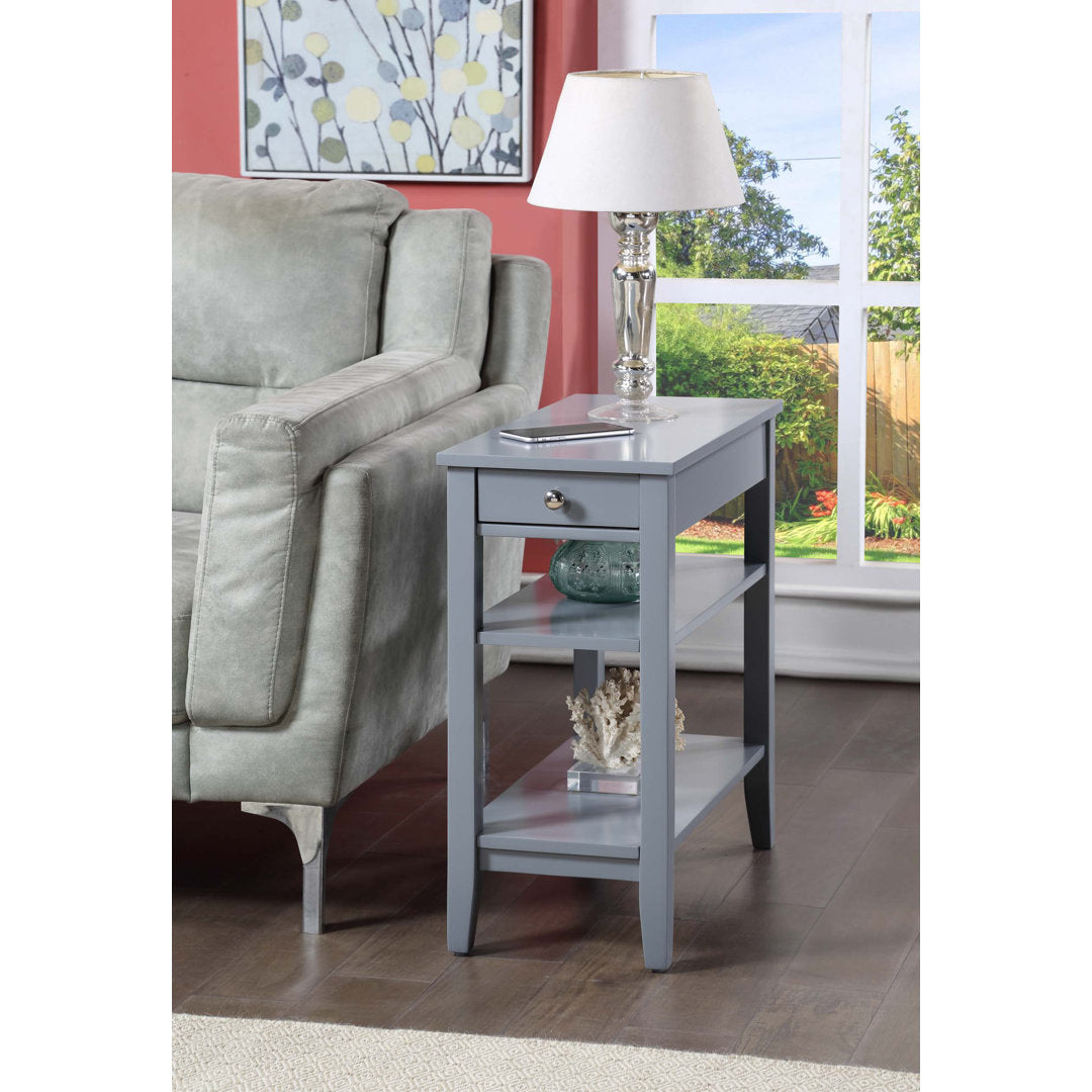 Winston Porter Gray Carbin End Table with a Drawer and Shelves